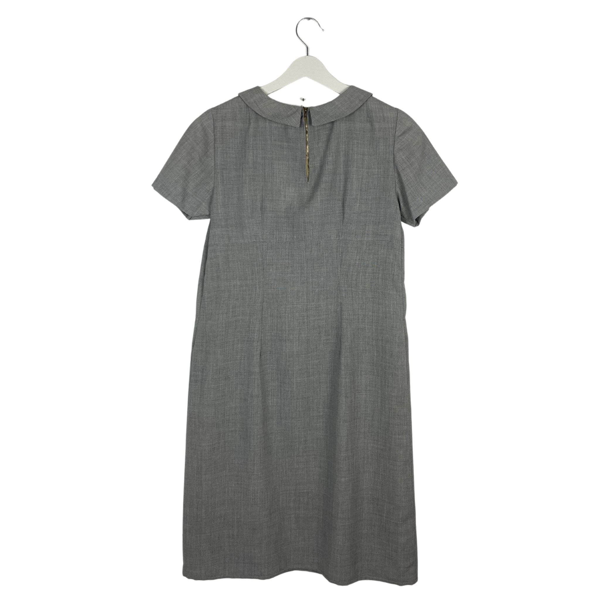 Vintage Kurzarm Kleid Grau S/M